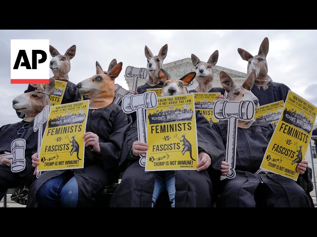 Protests outside US Supreme Court as it hears Trump