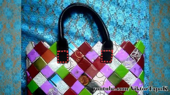 IMG_0636, I made this purse out of M&M candy wrappers and f…