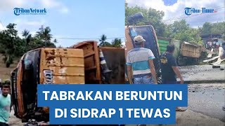 BREAKING NEWS: Truk Tronton Picu Tabrakan Beruntun di Sidrap, Libatkan 8 Mobil 1 Motor