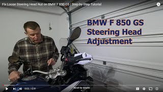 Fix Loose Steering Head Nut on BMW F 850 GS | Step-by-Step Tutorial
