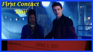 (Star Trek, not Star Wars) The Flash pays tribute to Star Trek on First Contact Day in a Uniform