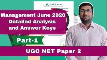 UGC NET Paper 2 Management June 2020 Detailed Analysis & Answer Keys | Part 1 - by Shubham Sir
