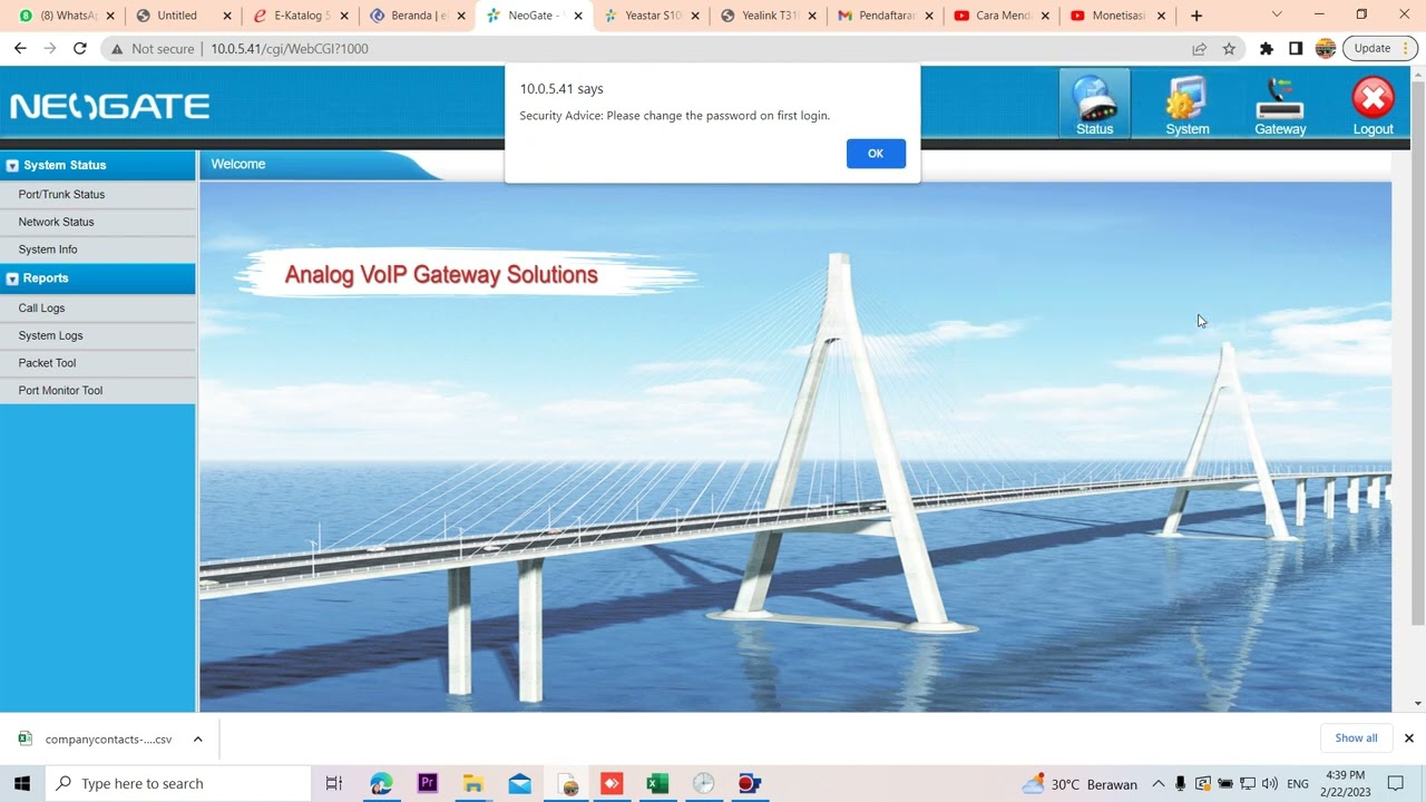 TA810 SEBAGAI TRUNK ANALOG UNTUK YEASTAR S100