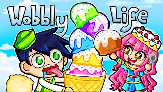 Our first job as ICE CREAM Workers in Wobbly Life!