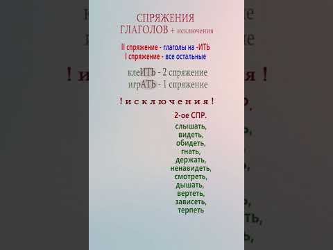 БШУ - ЕГЭ по русскому, задание 12 \\ Спряжения глаголов + исключения