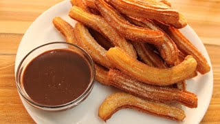 HOW TO MAKE PERFECT CHURROS WITH HOT CHOCOLATE SAUCE | CHURROS RECIPE  |SPANISH FRIED DOUGH SNACK.