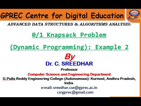 Dynamic Programming (0/1 Knapsack Problem) - YouTube