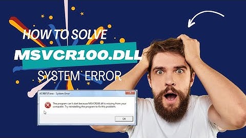 100% solve solution MSVCR100.dll is missing || how to solve MSVCR100.dll missing error option