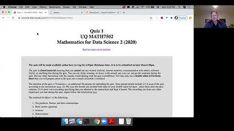 Mathematics for Data Science 2 (MATH7502-UQ), 2020 - Lecture 3