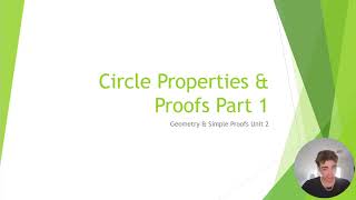 Topic 1: Geometry & Simple Proofs // Unit 2: Circle Properties & Proofs - Part 1