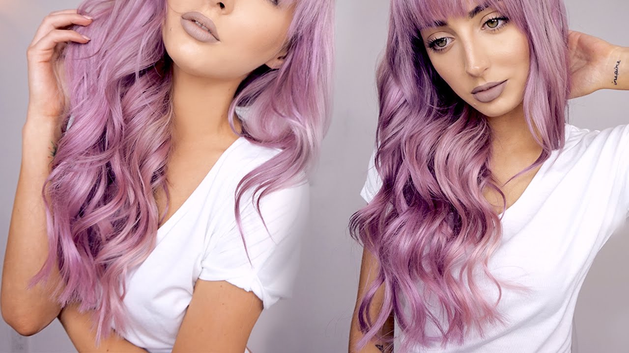Pink and purple short hair extensions - wide 1