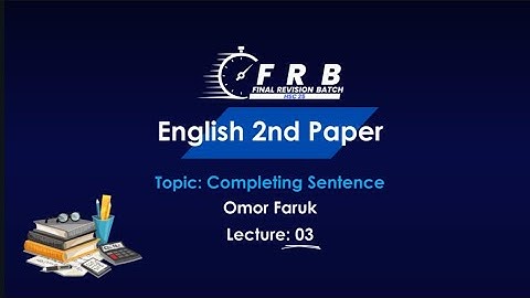 Completing Sentence || One Shot || FRB 25 || HSC English Grammer