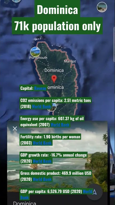 Dominica | dominica biography | a small population country |earth blade a#shorts #googleearth #map