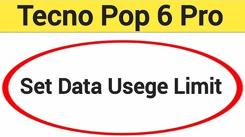 How to set data usege, Tecno Pop 6 Pro me data limit Kaise lagaen