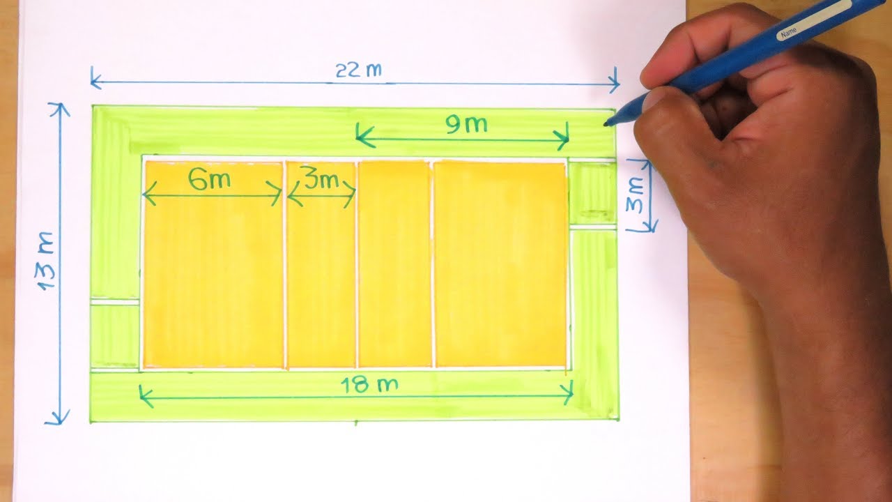 Como Dibujar La Cancha De Voleibol A Escala 1 100 Paso A Paso
