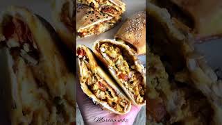 Minced meat stuffed bread roll? خبز محشي باللحم المفروم shorts