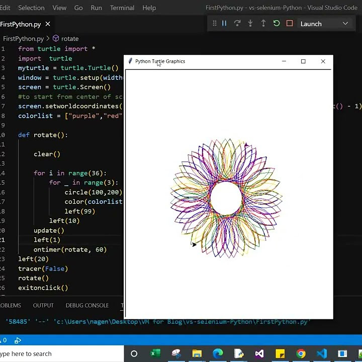 Draw an animated shape Using circle Python Turtle - YouTube