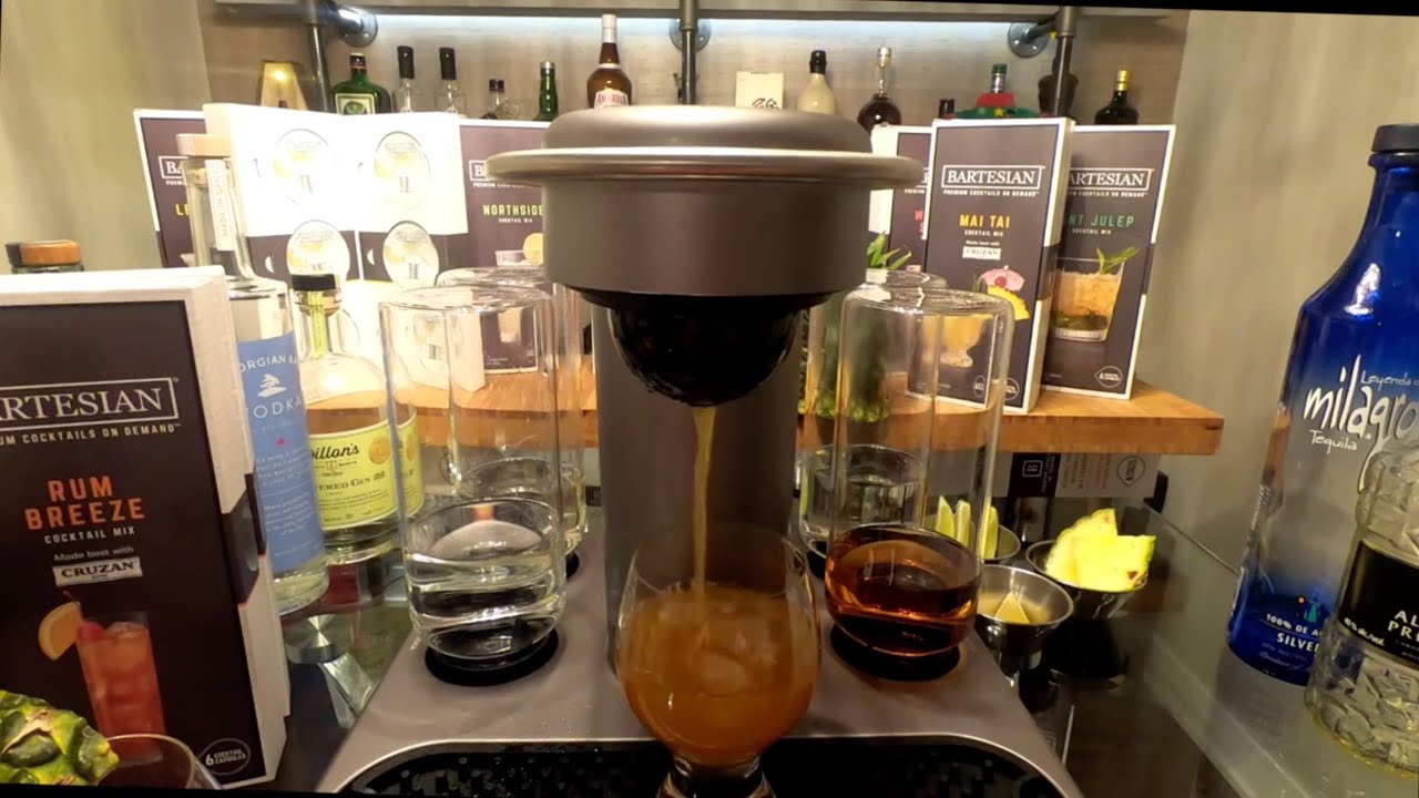 Bartesian Professional Cocktail Machine, 5 Premium Glass Bottles