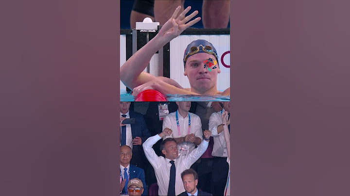 Emmanuel Macron's Reaction To Léon Marchand's win Swimming Paris 2024 Olympics