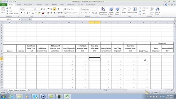 Excel Automated Templates - Tutorial Fixed assets register