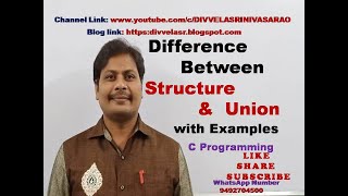 DIFFERENCE BETWEEN STRUCTURE &  UNION || STRUCTURE Vs UNION | DIFFERENCE BETWEEN STRUCTURE AND UNION
