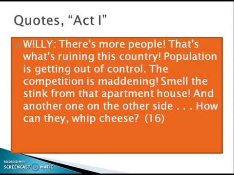 Death of a Salesman, "Act I," Part 1 Important Quotes