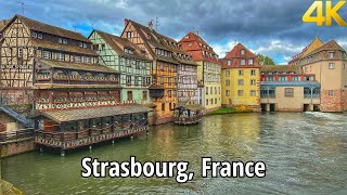 Strasbourg, France, Walking Tour 4K  A Charming beautiful city with astonishing Architecture