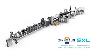 Sinhosun Intelligent folding gluing production line, Full automation from feeding to palletizing