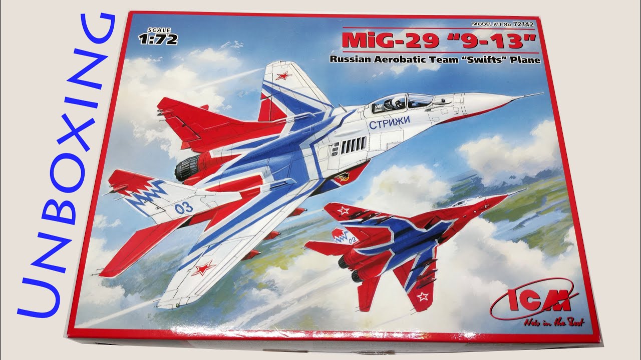 ICM 72142 MiG-29 9-13 "Swifts Aerobatic Team" 1/72 [Unboxing]