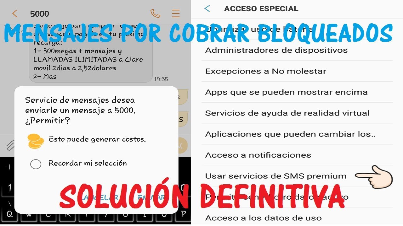 Como SOLUCIONAR bloqueo de mensajes por cobrar ANDROID | SOLUCIÓN no poder mandar mensajes de TEXTO