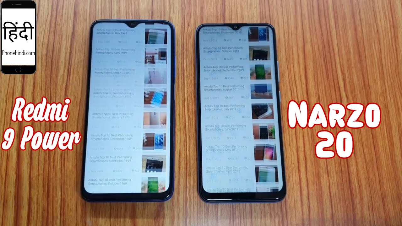 Redmi 9 Power vs Narzo 20 Speed Test, AnTuTu Benchmark Test