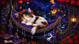 🌙 Enchanted Autumn Forest 🍁 7.5 Hours Deep Sleep Music | Solfeggio Frequencies & Theta Waves 🐱