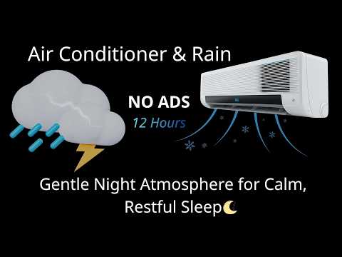 [NO ADS] Sleep Instantly with Air Conditioner White Noise & Rainstorm 🌧️ | 12H Black Screen