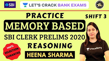 Practice Memory Based Paper | SBI Clerk Prelims 2020 | 3rd Shift | 22 Feb 2020