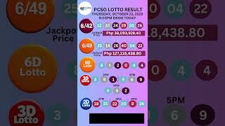 Pcso 2d 3d 6d 642 649 Lotto Results Today 9pm Draw  October 23 2025 Thursday