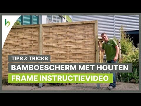 Hoe een bamboescherm in een houten frame  plaatsen?