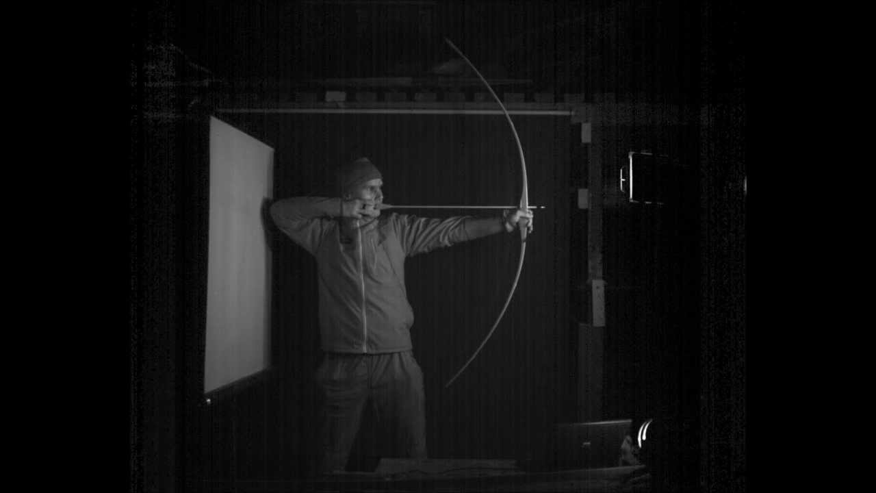 Slow motion archery release, light 350 grain arrow