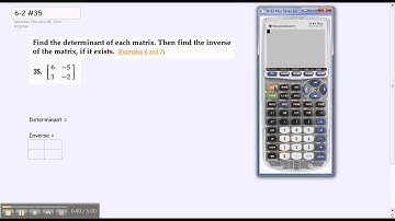 6-2 Determinant and Inverse Matrix - TI-84, TI-83 Calculator Tutorial Example