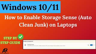 How to Enable Storage Sense (Auto Clean Junk) on Laptops (Windows 10/11)