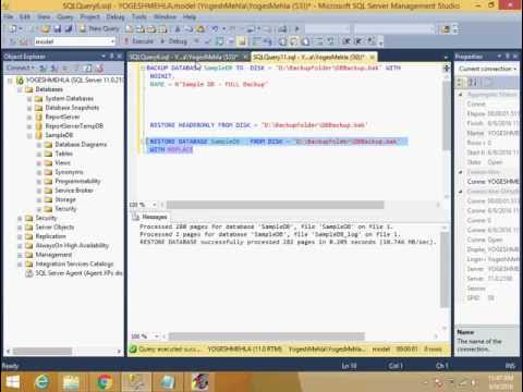 Restoring SQL database backup to previous data version - YouTube