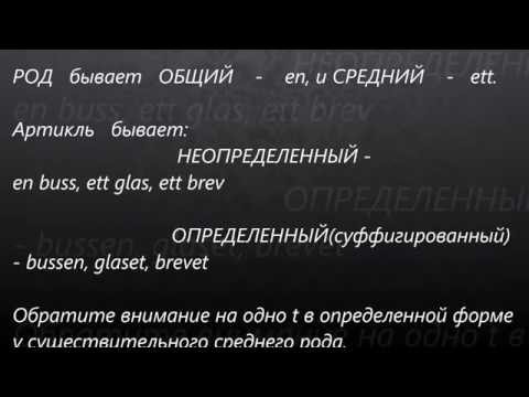 Учим шведский. Части речи: СУЩЕСТВИТЕЛЬНОЕ(род,число,падеж)