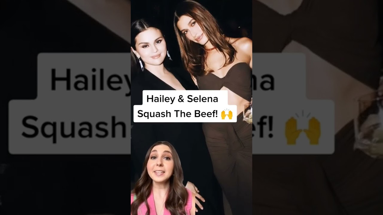 Hailey & Selena Squash The Beef! #shorts #haileybieber #selenagomez