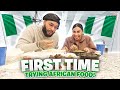 WE TRIED AFRICAN FOOD FOR THE FIRST TIME!! (Fufu, Egusi, Goat)