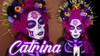 MAQUILLAJE CATRINA TONOS MORADOS | TUTORIAL| DÍA DE MUERTOS 🎨💜🎃