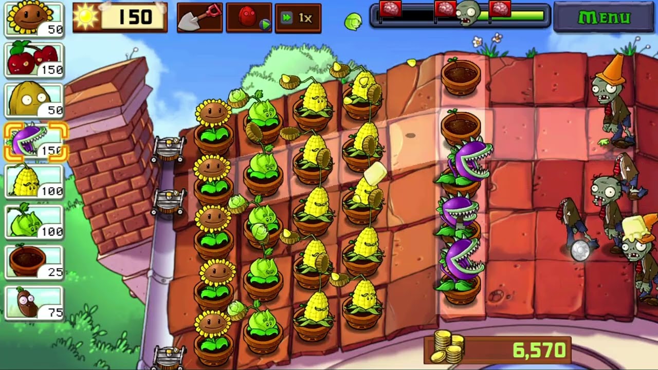 Plants vs Zombies - Android Gameplay | Adventure | Roof | Level 4