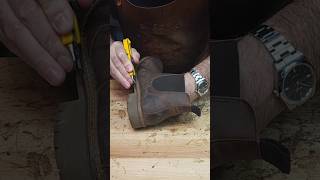 Turning cheap boots #diy #leather #shoes #shoe #handmade #bootmakeover #blakestitch #craftsmanship