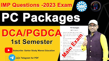 Exam 2023- Imp Questions-PC Packages (Word, Excel, PPT) | MCU Main Exam Important Questions in Hindi