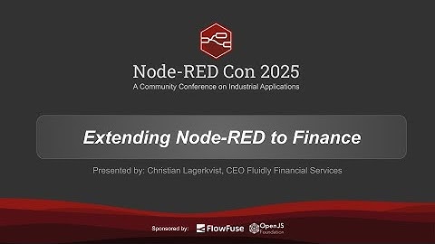 Extending Node-RED to Finance by Christian Lagerkvist