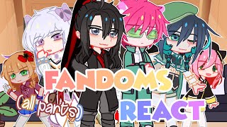 Fandoms react || ALL PARTS || FNAF, Black Clover, MDZS, SpyXFamily, Saiki K, Genshin Impact