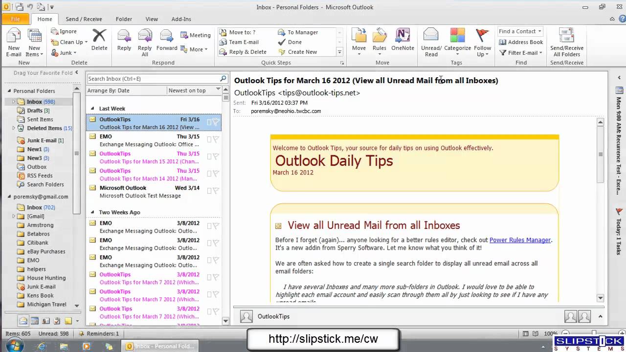 outlook personal folders imap